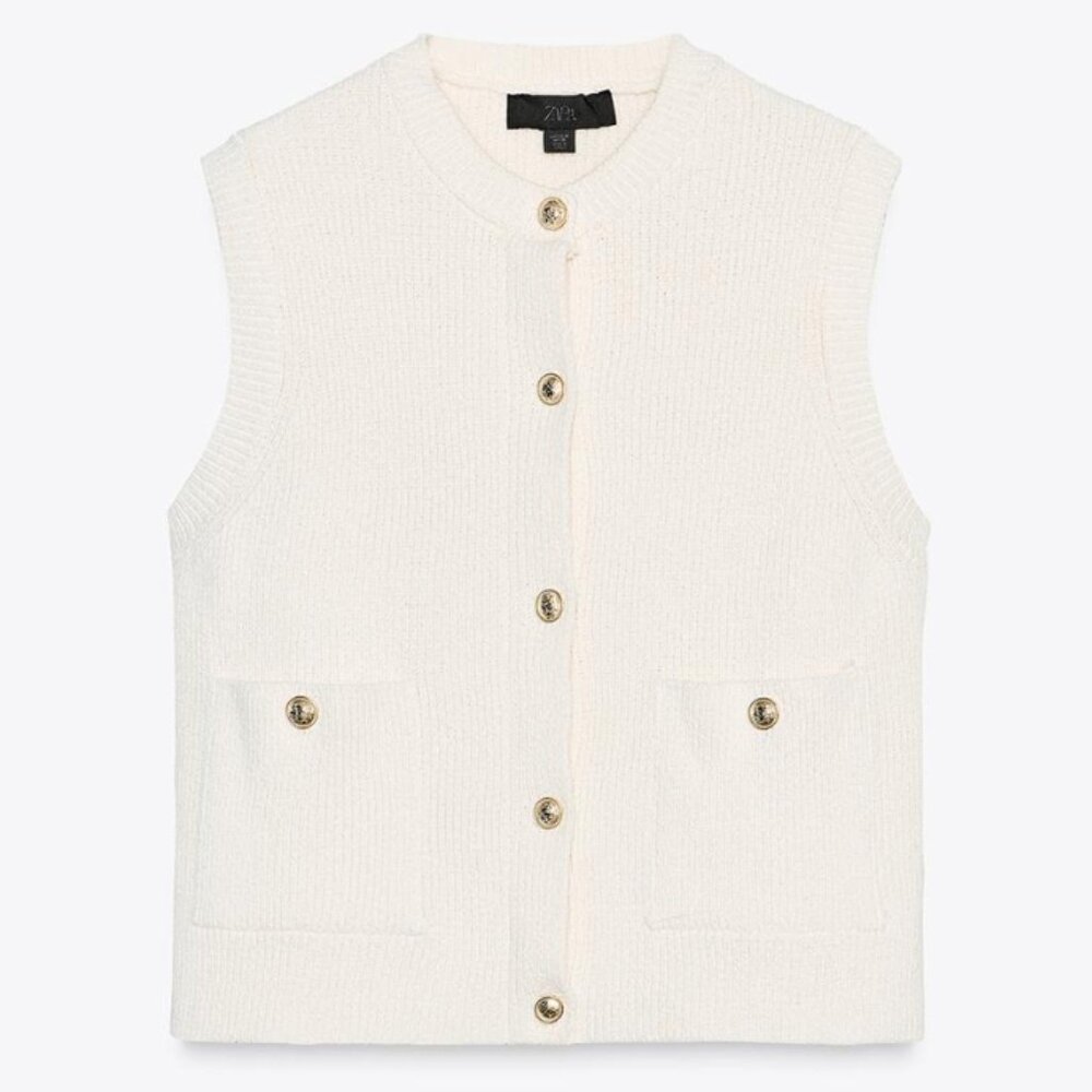 Zara Smooth Knit Vest Top Size Medium